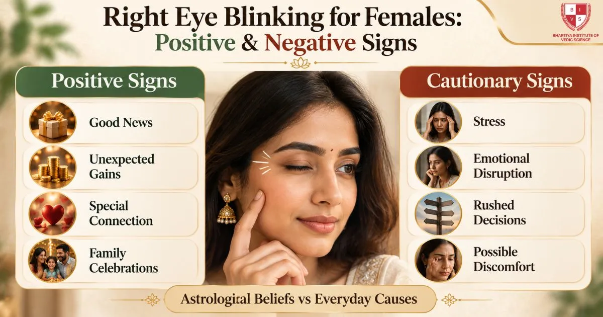 Right Eye Blinking for Females Positive & Negative Signs